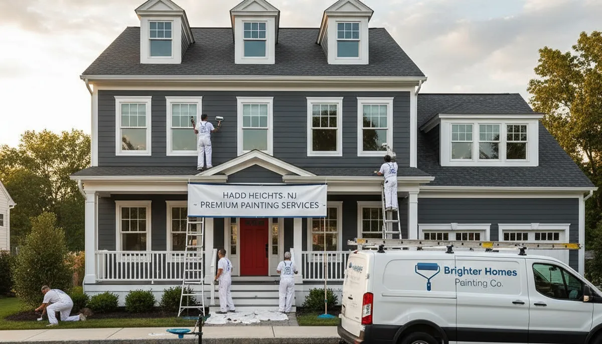 Professional house painters working on a residential exterior in Philadelphia, PA
