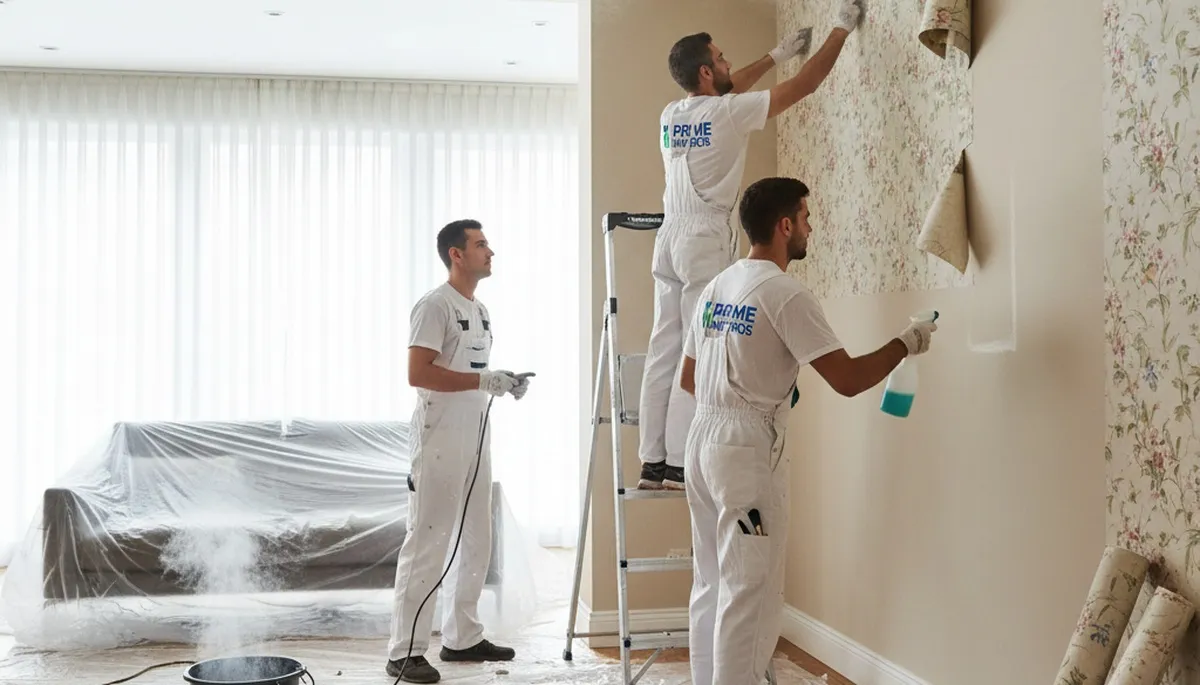 Professional wallpaper removal and wall prep by painters in Philadelphia, PA homes